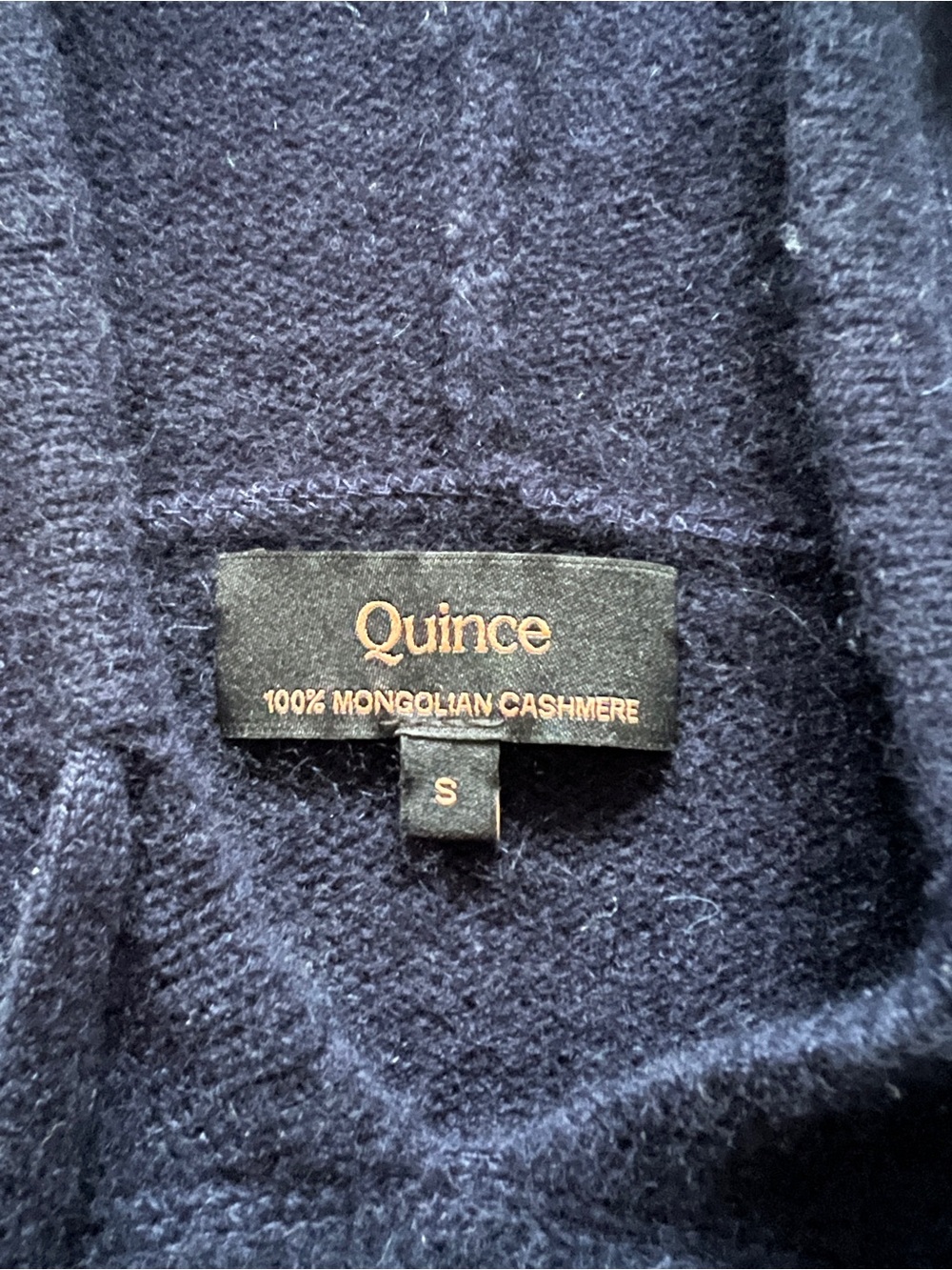 Quince 100% Mongolian Cashmere Hoodie Sweater Navy Size S - Picture 4 of 6